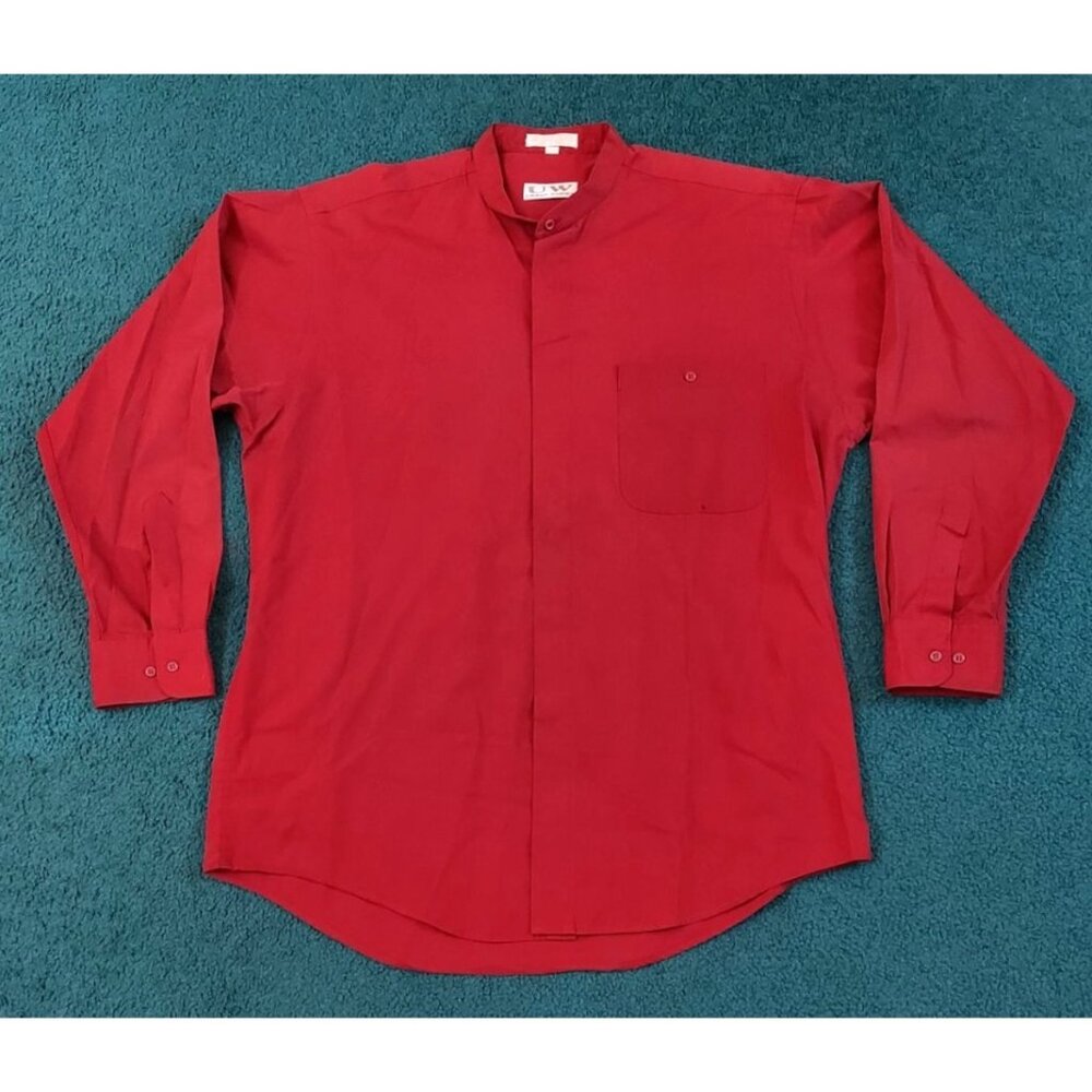Urban Works Men's Red Button Down Long Sleeve Shirt Single Needle Tailoring M